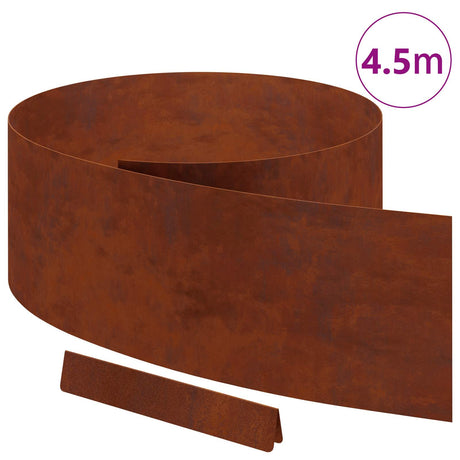 Vidaxl tuinrand roestig 450 x 0.05 x 15 cm cortenstaal