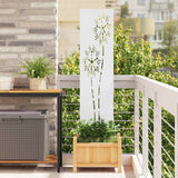 Vidaxl tuin privacy screen fretwerk wit 32 x 140 cm koudgewalst staal