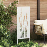 Vidaxl tuin privacy screen bloemen wit 50 x 140 cm koudgewalst staal