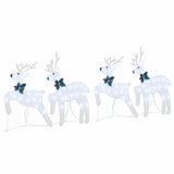 Vidaxl led rendieren 4 pcs zilver stof