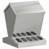 Vidaxl kip voerbak zilver 30 x 30 x 39 cm gegalvaniseerd staal