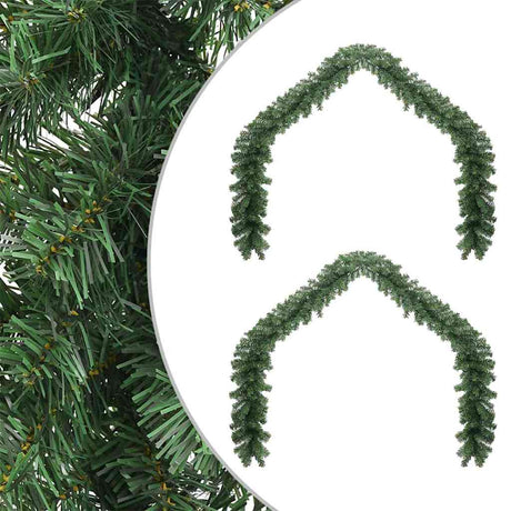 Vidaxl kerstkrans 2 pcs groen 20 m pvc