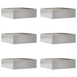 Vidaxl tuinrand 6 pcs zilver 40 x 40 x 13 cm roestvrij staal