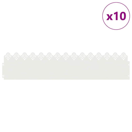 Vidaxl gazonranden 10 pcs wit 103 x 0,05 x 22 cm staal