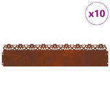 Vidaxl gazonranden 10 pcs roestig 103 x 0,05 x 22 cm cortenstaal