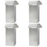 Vidaxl slakkenhekje 4 pcs zilver 13,5 x 13,5 x 25 cm roestvrij staal