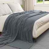 Vidaxl gooi deken donkergrijs 240 x 270 cm fleece