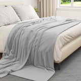 Vidaxl gooi deken grijs 240 x 270 cm fleece