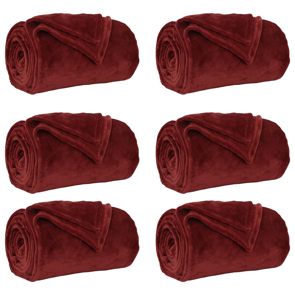 Vidaxl kleden 6 pcs bordeaux rood 150 x 200 cm fleece