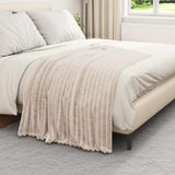 Vidaxl gooi deken beige 150 x 130 cm fleece