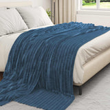 Vidaxl gooi deken marineblauw 270 x 240 cm fleece