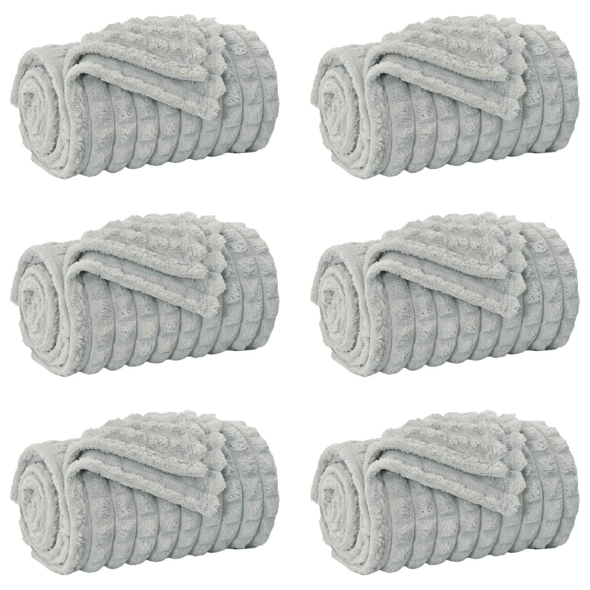 Vidaxl kleden 6 pcs grijs 270 x 240 cm fleece