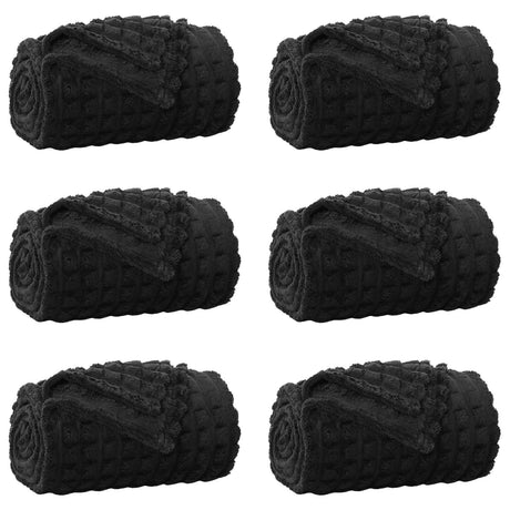 Vidaxl kleden 6 pcs zwart 150 x 130 cm fleece