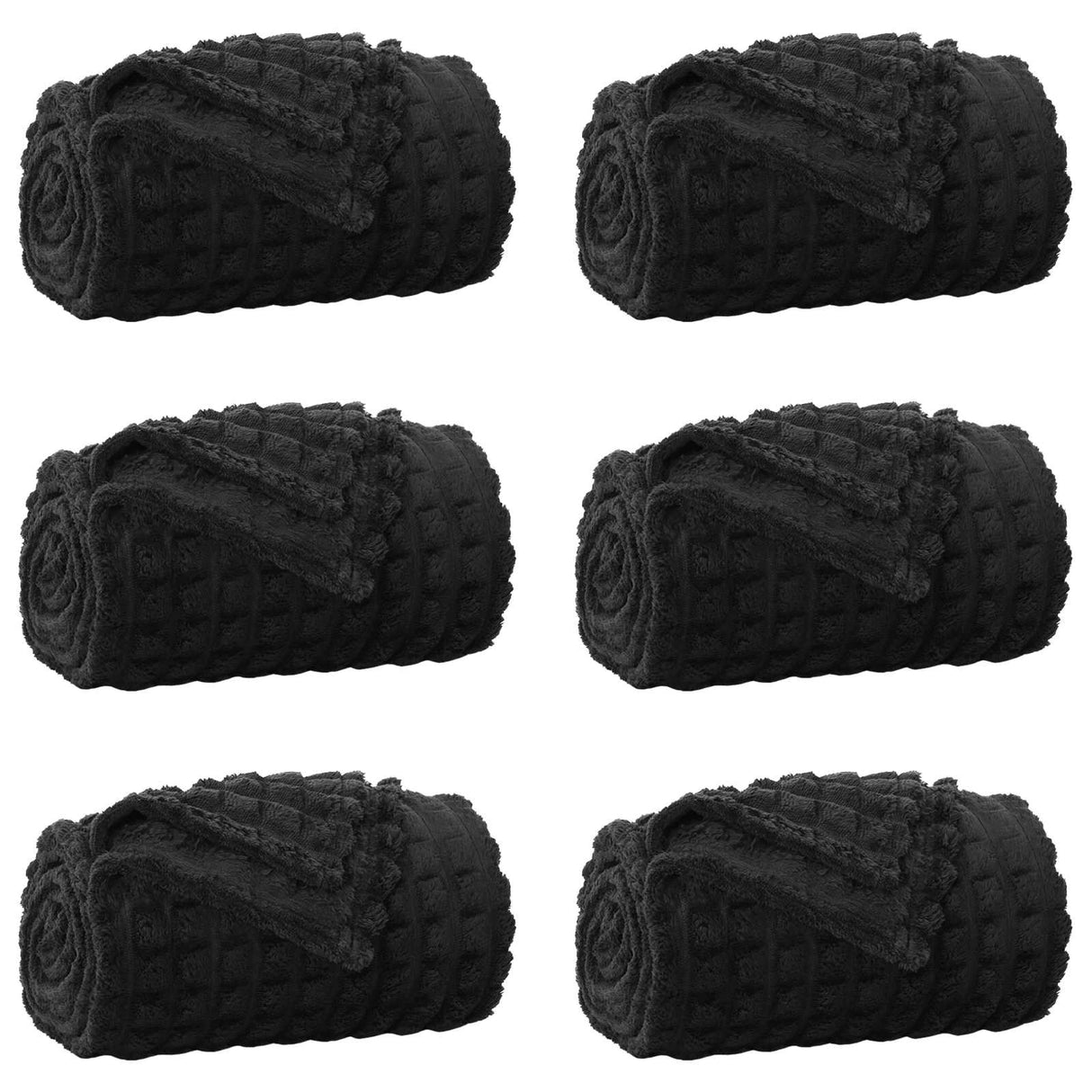 Vidaxl kleden 6 pcs zwart 240 x 220 cm fleece