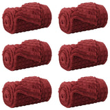 Vidaxl kleden 6 pcs bordeaux rood 150 x 130 cm fleece