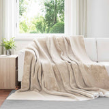 Vidaxl gooi deken beige 220 x 240 cm fleece