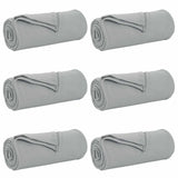 Vidaxl kleden 6 pcs grijs 240 x 220 cm fleece