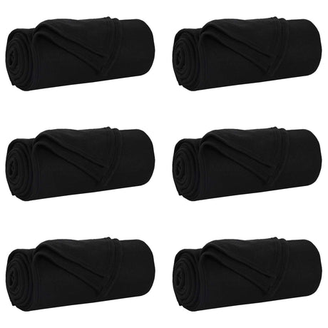 Vidaxl kleden 6 pcs zwart 200 x 150 cm fleece