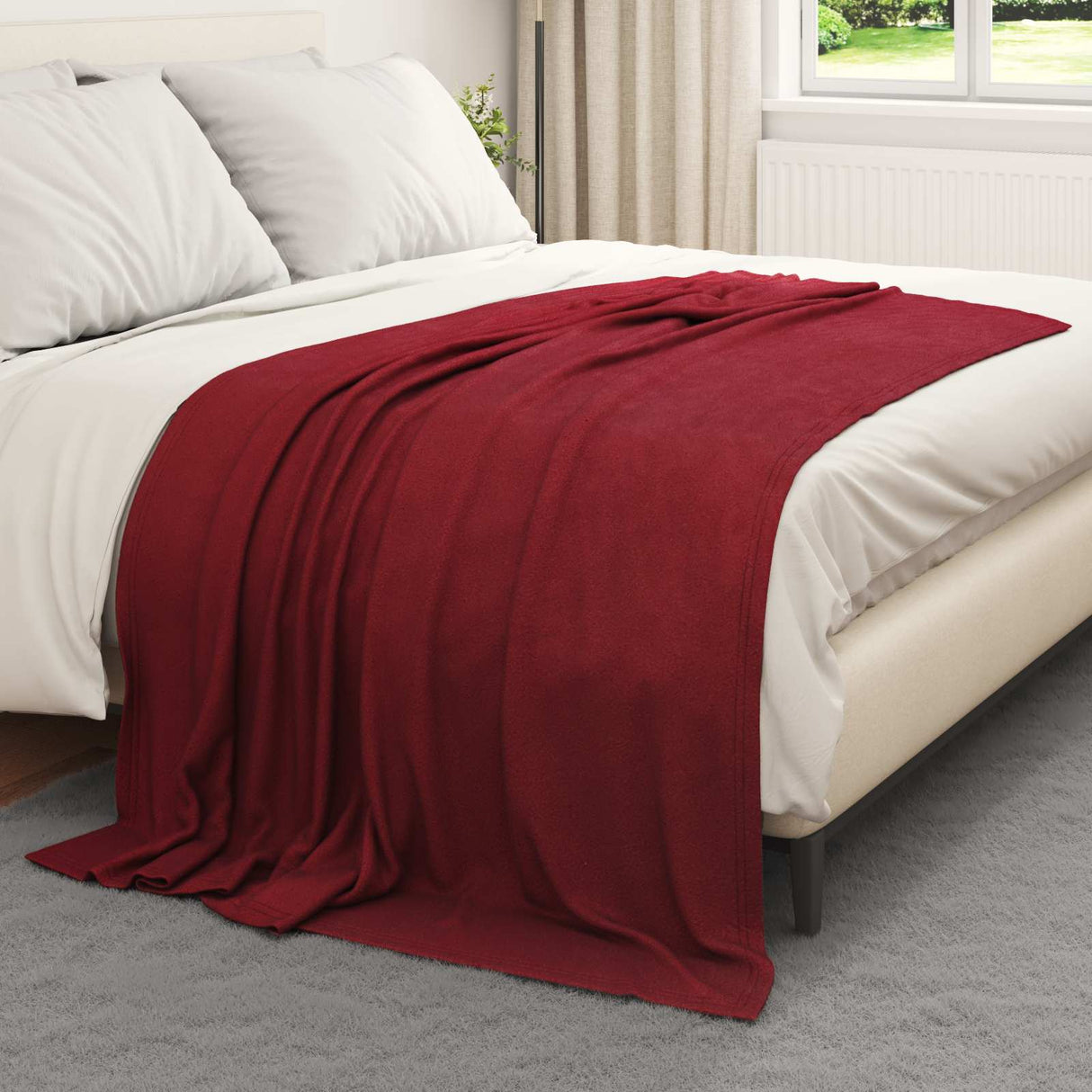 Vidaxl kleden 24 pcs bordeaux rood 200 x 150 cm fleece
