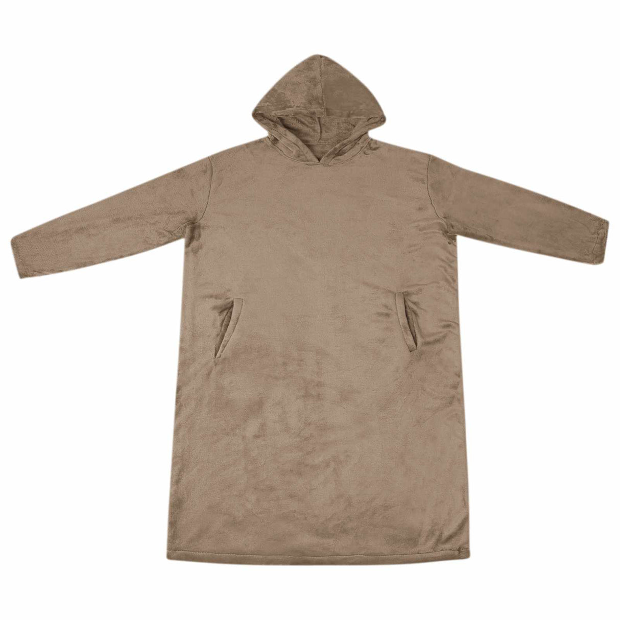 Vidaxl deken hoodie kameel l flanel
