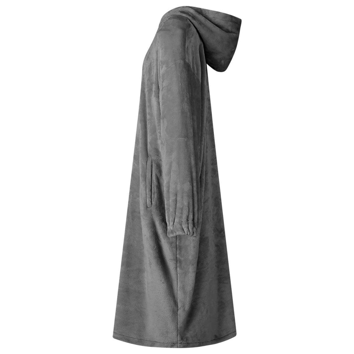 Vidaxl deken hoodie donkergrijs l flanel