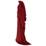 Vidaxl deken hoodie bordeaux rood f flanel