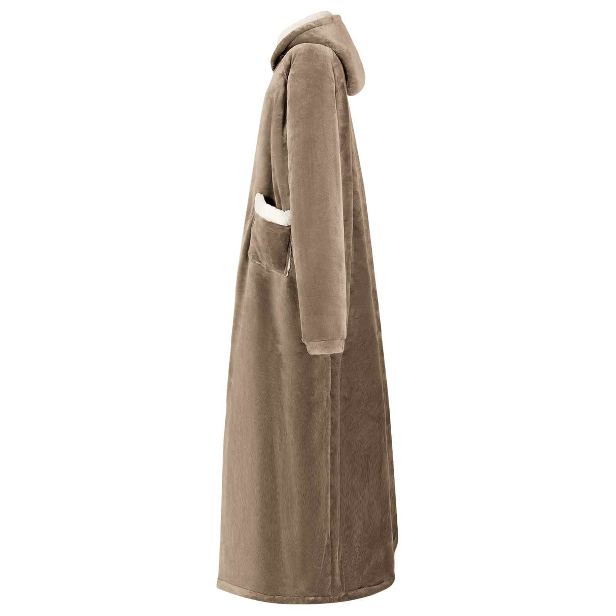 Vidaxl deken hoodie kameel l fleece en flanel