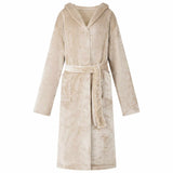 Vidaxl badjas hoodie beige xxl flanel