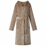 Vidaxl badjas hoodie kameel xxxl flanel