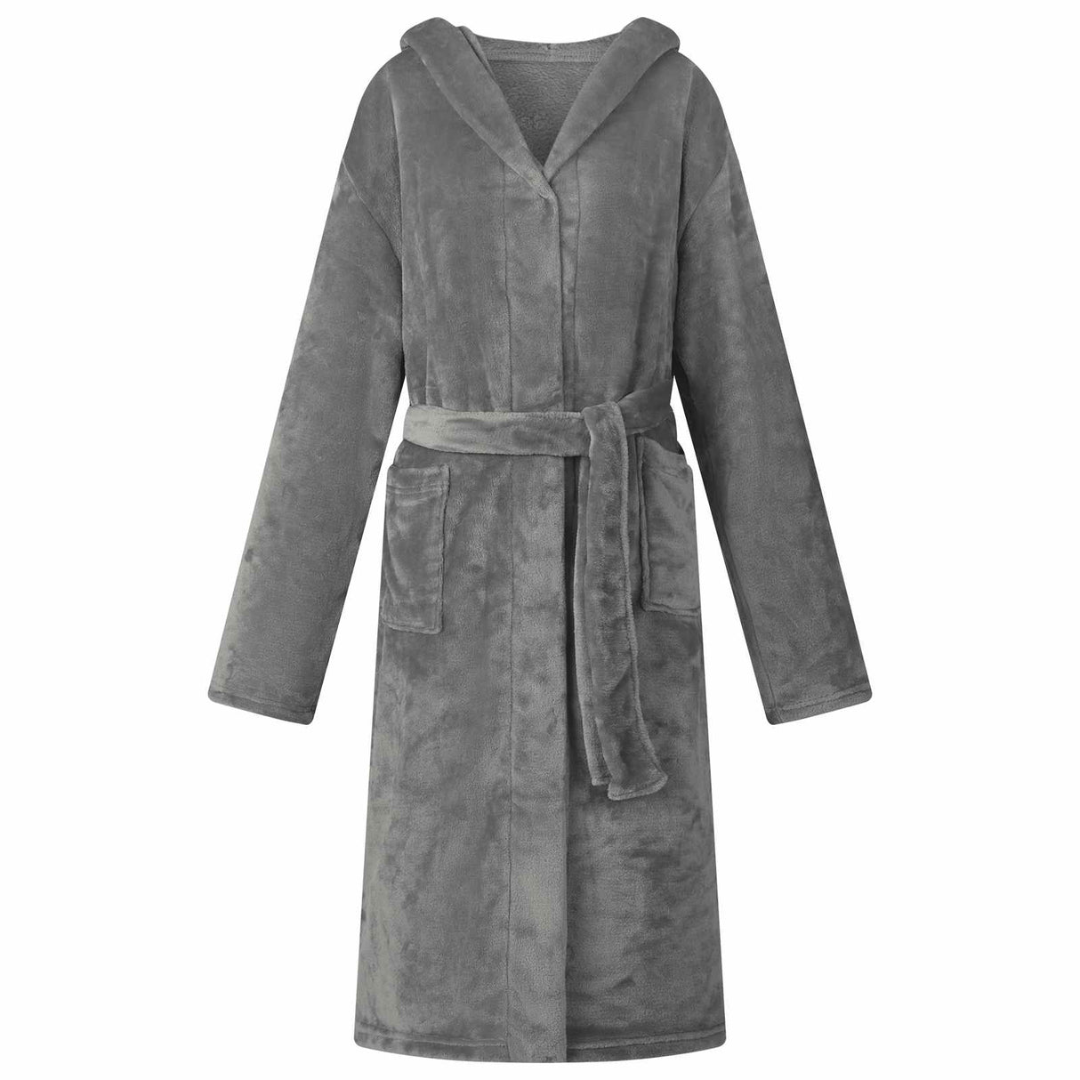 Vidaxl badjas hoodie donkergrijs xxxl flanel