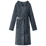 Vidaxl badjas hoodie marineblauw m flanel