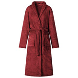 Vidaxl badjas zonder kap bordeaux rood xl flanel