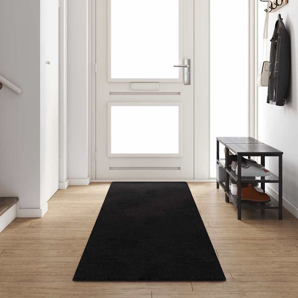 Vidaxl tapijt loper zwart 80 x 400 cm 100% polypropylene tuft