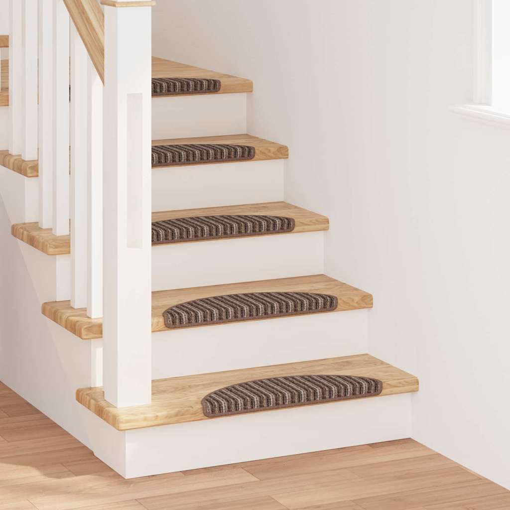 Vidaxl zelfklevende trapmatten 15 pcs bruin 56 x 17 x 3 cm
