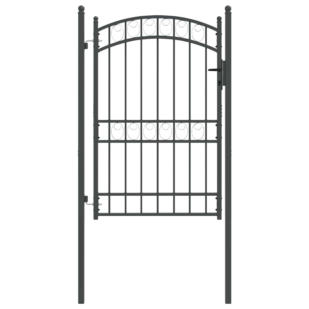 Vidaxl hekpoort met slot grijs 200 x 100 cm poedergecoat staal
