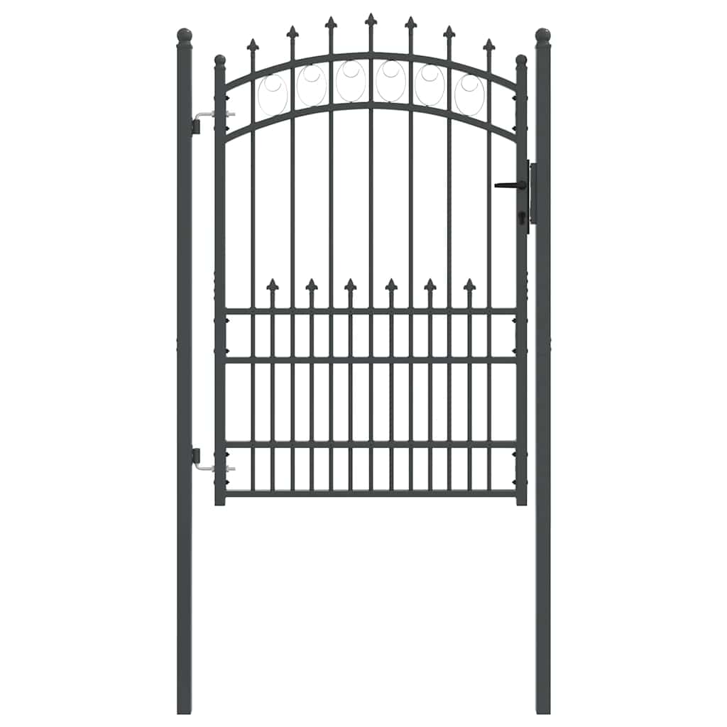 Vidaxl hekdeur met spijkers grijs 170 x 100 cm poedergecoat staal