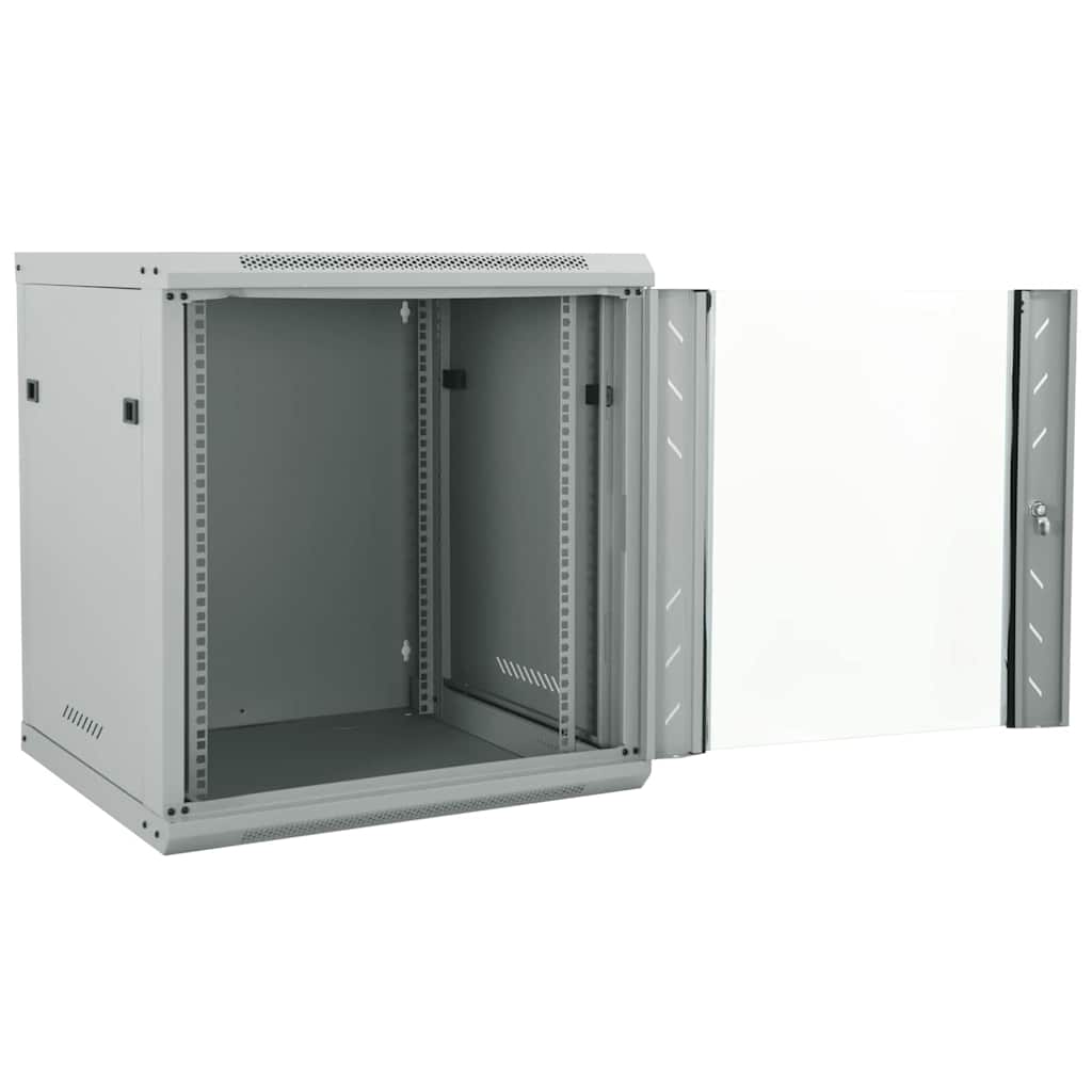 Vidaxl netwerk kabinet met opslag grijs 60 x 45 x 65 cm staal