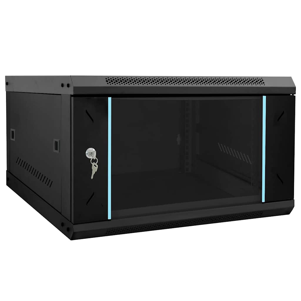 Vidaxl netwerk kabinet met opslag zwart 53 x 60 x 30 cm staal