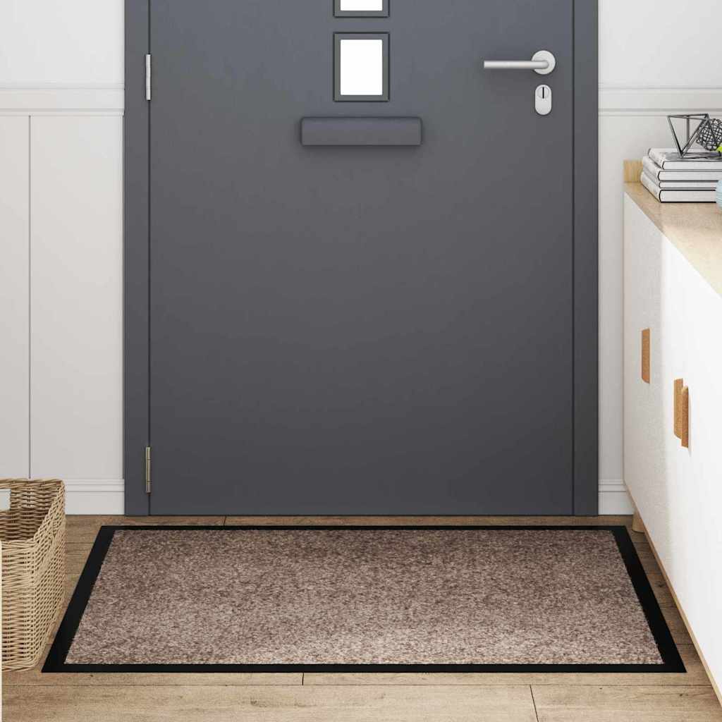 Vidaxl deurmat beige 60 x 40 x 1.2 cm teddy stof