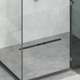 Vidaxl doucheafvoer glasdeksel met 360° sifon zwart 70 cm