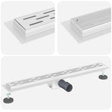 Vidaxl doucheafvoer met lijndesign zilver 70 cm roestvrij staal 304