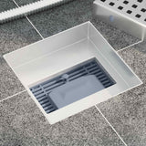Vidaxl dot doucheafvoer zilver 15 x 15 cm roestvrij staal 304