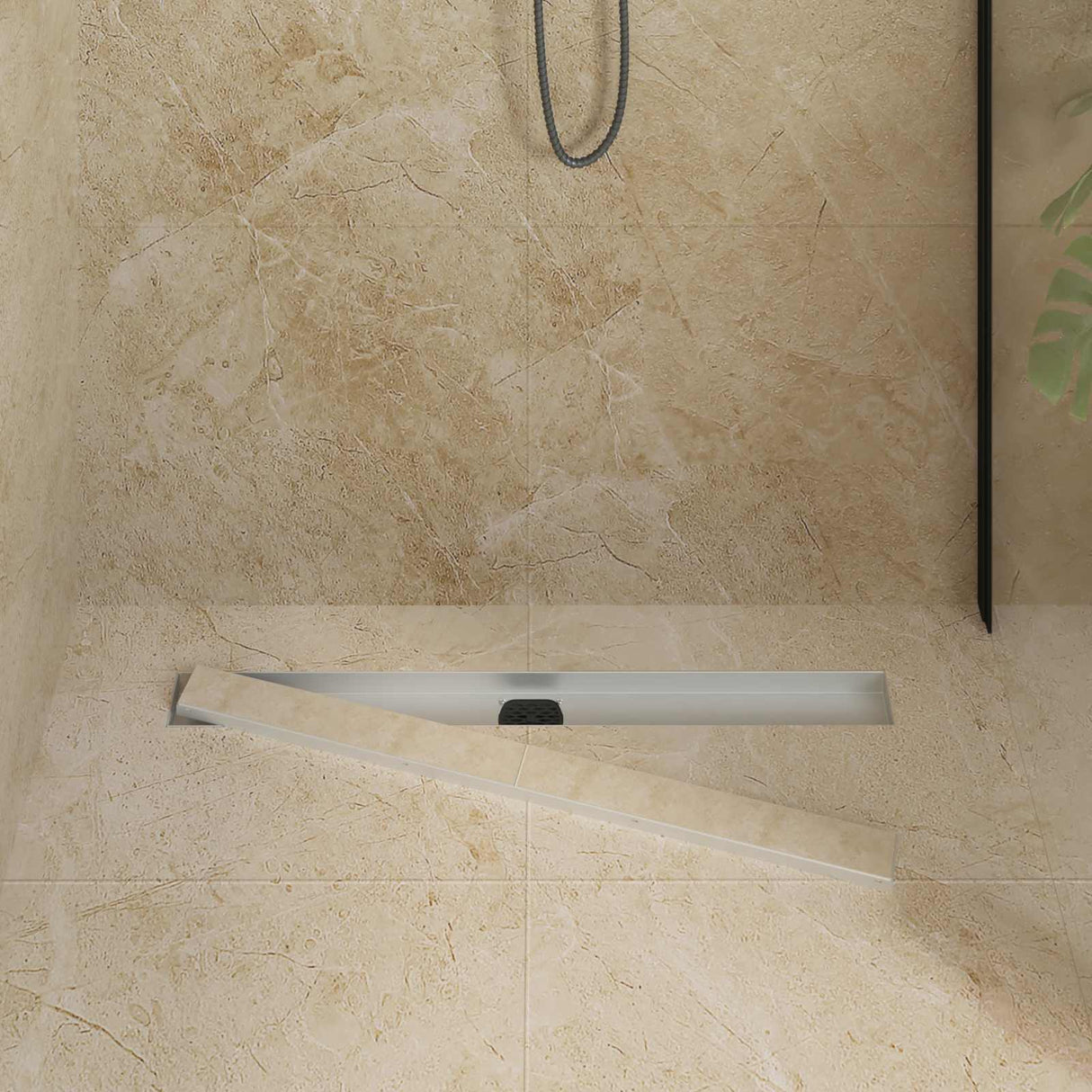 Vidaxl doucheafvoer 2-in-1 met 360° sifon zilver 80 cm