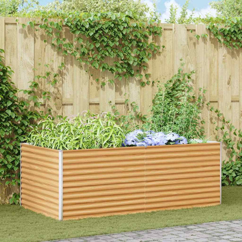 Vidaxl verhoogde plantenbak 195 x 100 x 68 cm gegalvaniseerd staal