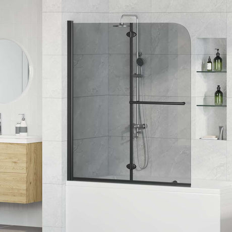 Vidaxl douche omhulsel zwart 95 x 140 cm esg-glas en aluminium
