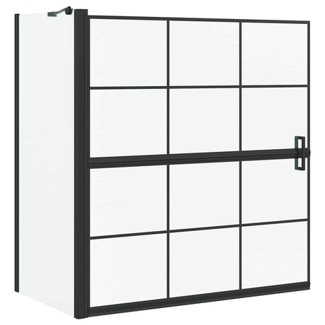 Vidaxl bad douchescreen zwart en transparant 116 x 68 x 128 cm