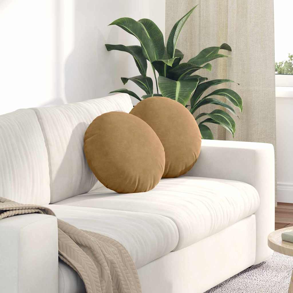 Vidaxl zitkussens 2 stuks bruin ø 40 x 13 cm fluweel