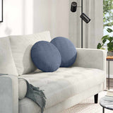 Vidaxl zitkussens 2 pcs blauw ø 40 cm katoen stof