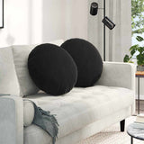 Vidaxl zitkussens 2 stuks zwart ø 40 x 13 cm fluweel