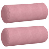 Vidaxl bolster kussens 2 stuks roze ø 25 x 70 cm cordstof